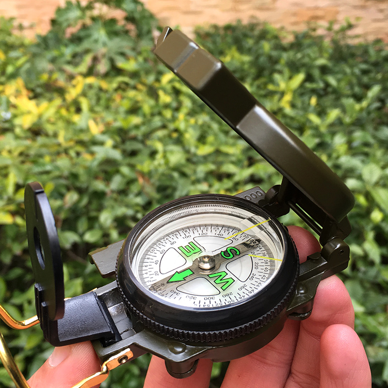Compass Lensatic - 알루미늄 합금 휴대용 육군 녹색 접이식